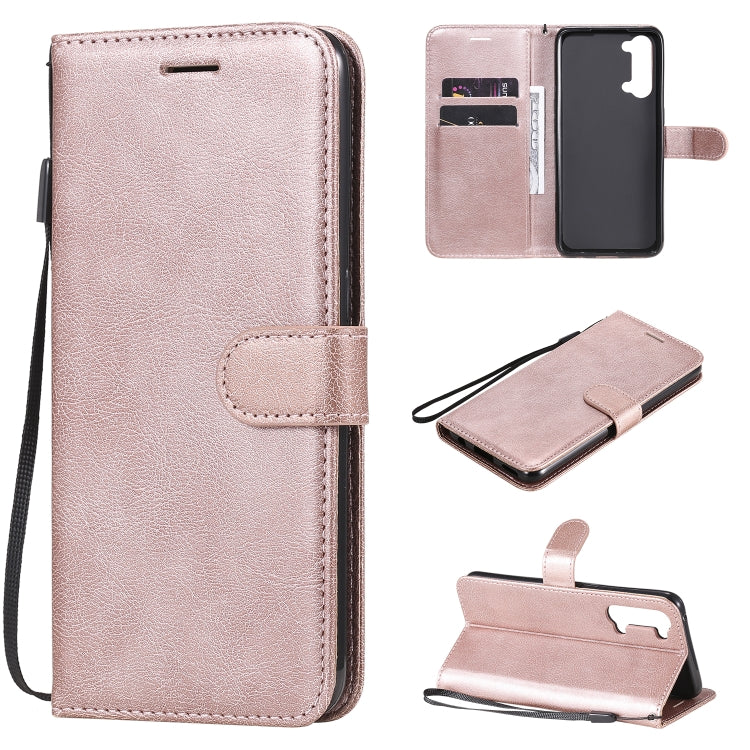 For Oppo Reno3 5G / Find X2 Lite Solid Color Horizontal Flip Protective Leather Case with Holder & Card Slots & Wallet & Photo Frame & Lanyard