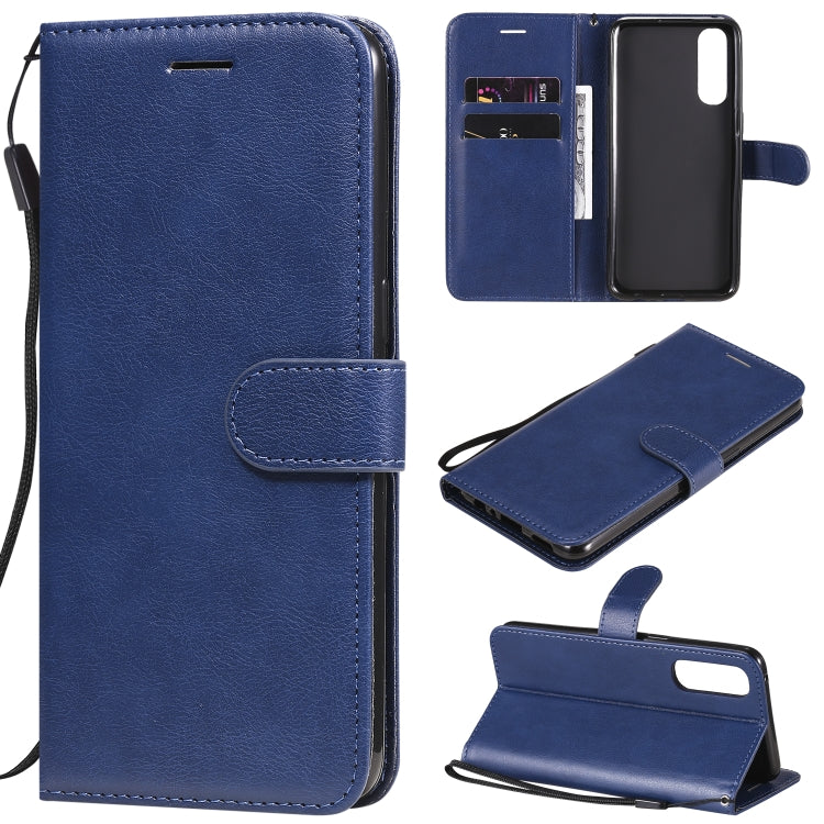 For Oppo Reno3 Pro 4G Solid Color Horizontal Flip Protective Leather Case with Holder & Card Slots & Wallet & Photo Frame & Lanyard