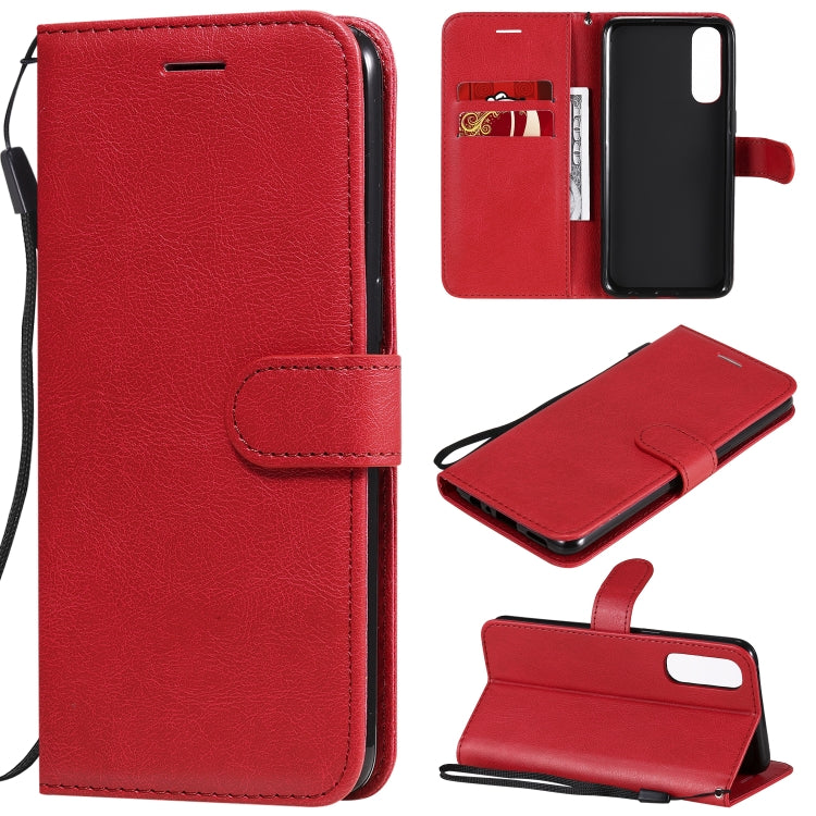 For Oppo Reno3 Pro 4G Solid Color Horizontal Flip Protective Leather Case with Holder & Card Slots & Wallet & Photo Frame & Lanyard