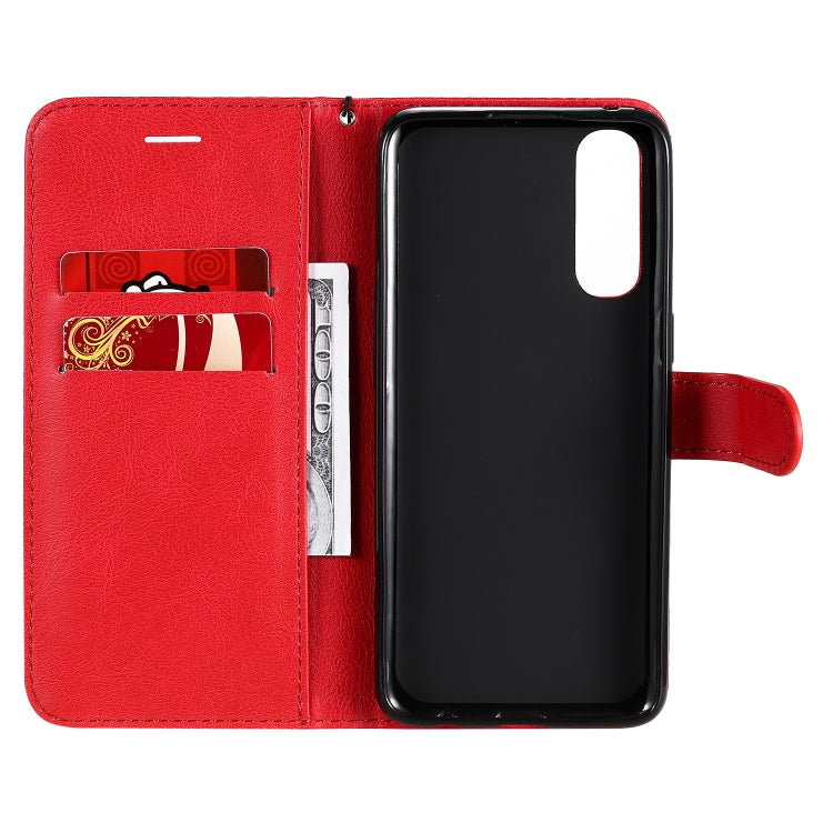 For Oppo Reno3 Pro 4G Solid Color Horizontal Flip Protective Leather Case with Holder & Card Slots & Wallet & Photo Frame & Lanyard