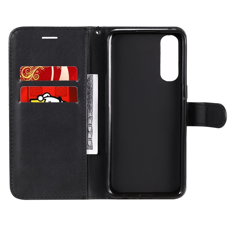 For Oppo Reno3 Pro 4G Solid Color Horizontal Flip Protective Leather Case with Holder & Card Slots & Wallet & Photo Frame & Lanyard