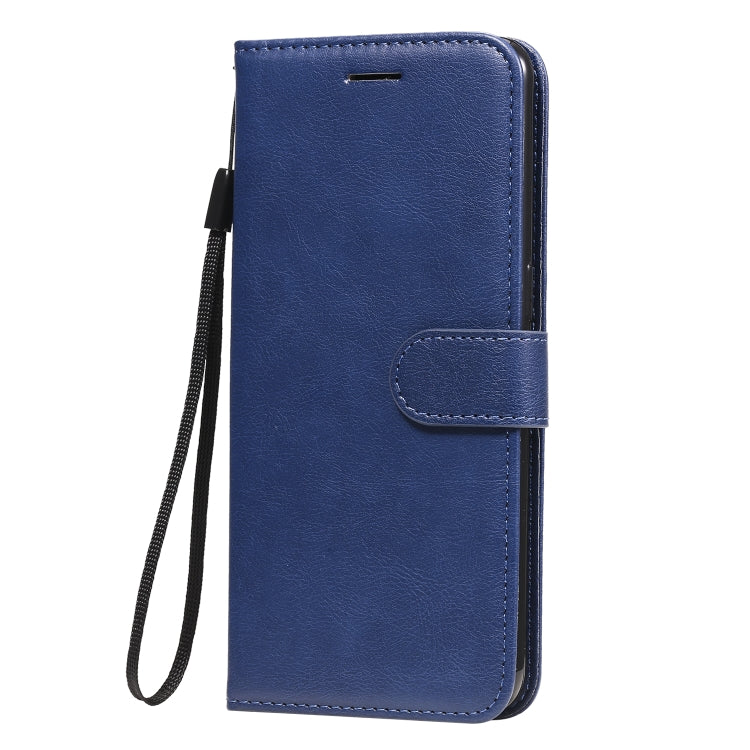 For Oppo Reno4 5G Solid Color Horizontal Flip Protective Leather Case with Holder & Card Slots & Wallet & Photo Frame & Lanyard