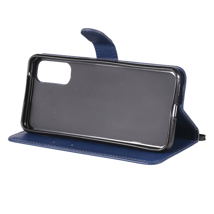 For Oppo Reno4 5G Solid Color Horizontal Flip Protective Leather Case with Holder & Card Slots & Wallet & Photo Frame & Lanyard