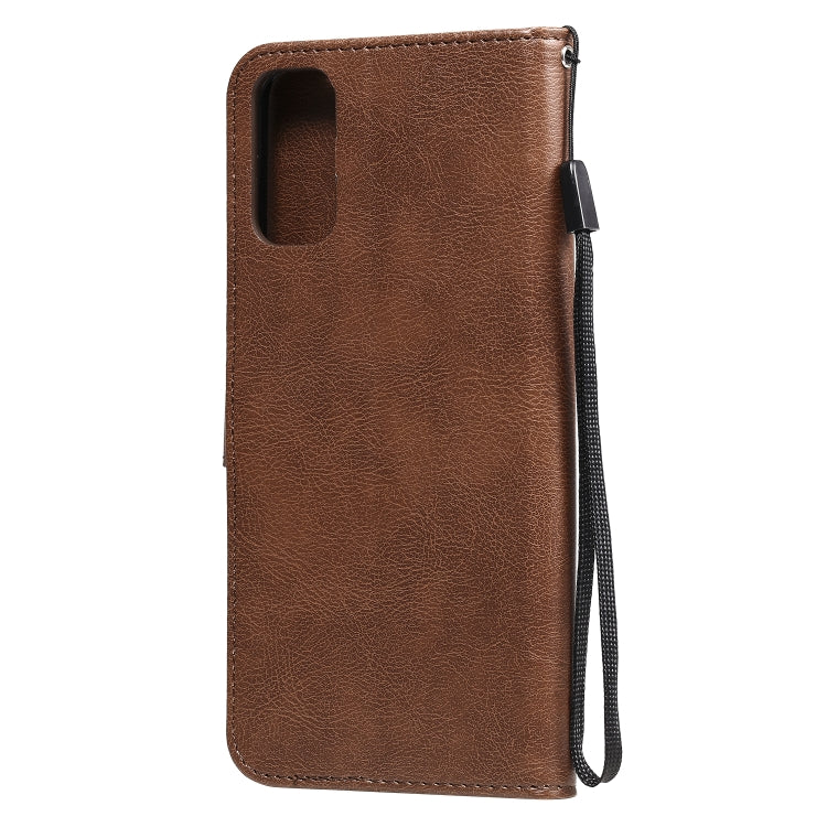 For Oppo Reno4 5G Solid Color Horizontal Flip Protective Leather Case with Holder & Card Slots & Wallet & Photo Frame & Lanyard