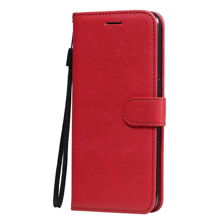 For Oppo Reno4 5G Solid Color Horizontal Flip Protective Leather Case with Holder & Card Slots & Wallet & Photo Frame & Lanyard