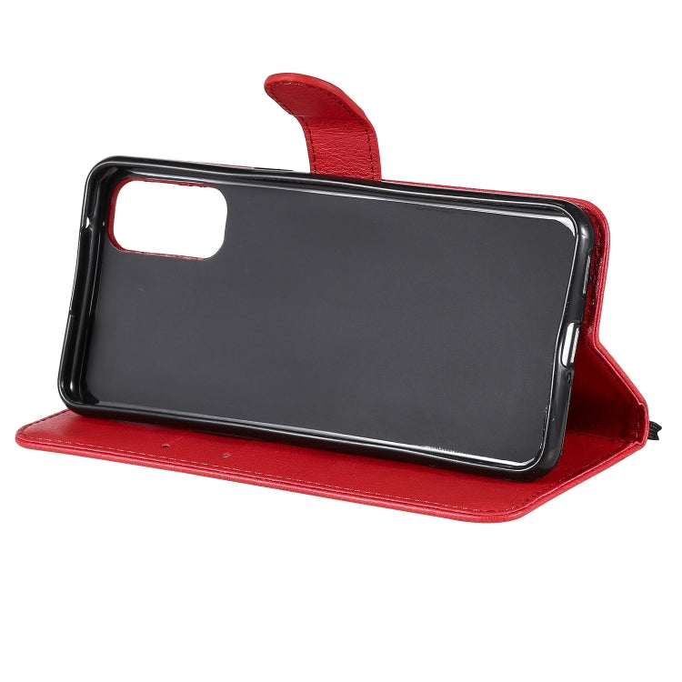 For Oppo Reno4 5G Solid Color Horizontal Flip Protective Leather Case with Holder & Card Slots & Wallet & Photo Frame & Lanyard