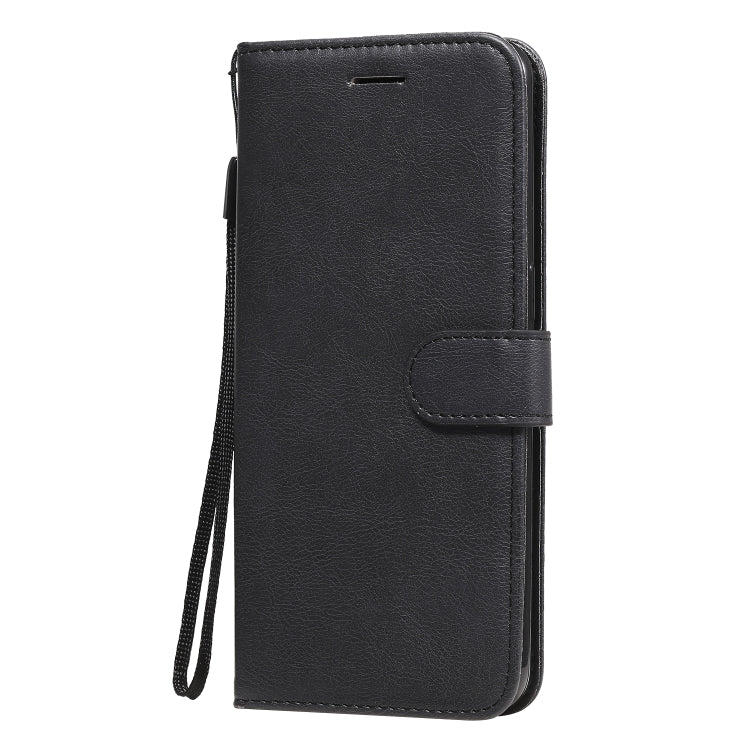 For Oppo Reno4 5G Solid Color Horizontal Flip Protective Leather Case with Holder & Card Slots & Wallet & Photo Frame & Lanyard