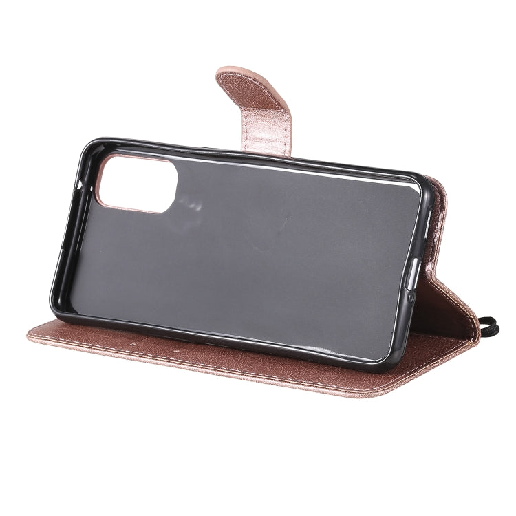 For Oppo Reno4 5G Solid Color Horizontal Flip Protective Leather Case with Holder & Card Slots & Wallet & Photo Frame & Lanyard