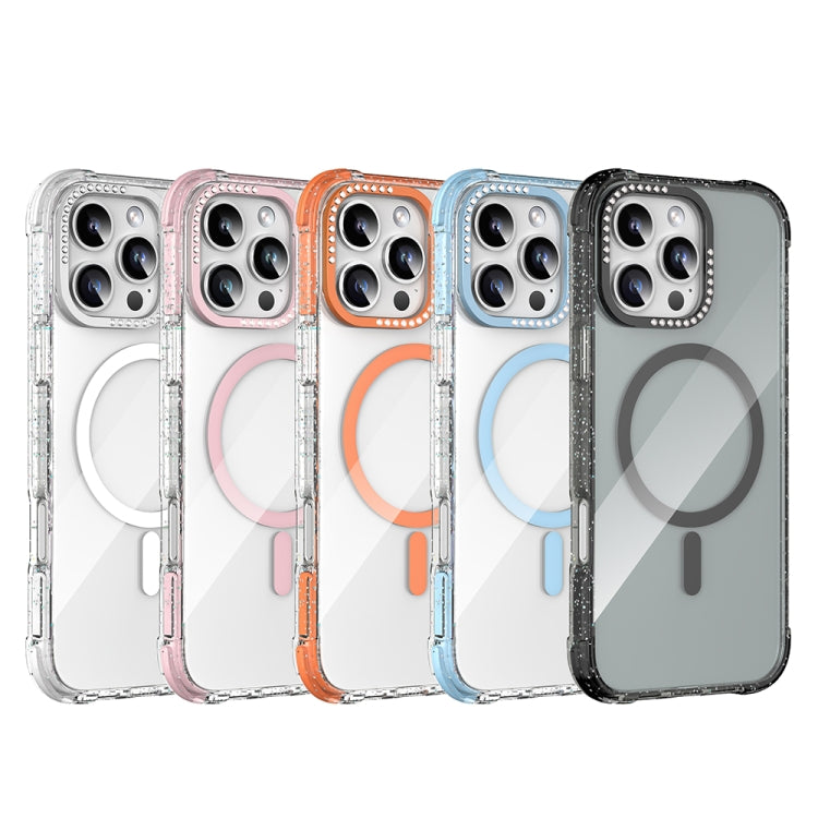 For iPhone 16 Mutural Blink Series Glitter Edge MagSafe Magnetic Phone Case