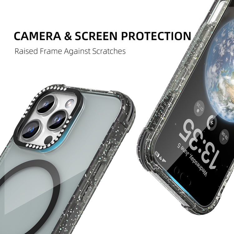 For iPhone 16 Pro Max Mutural Blink Series Glitter Edge MagSafe Magnetic Phone Case