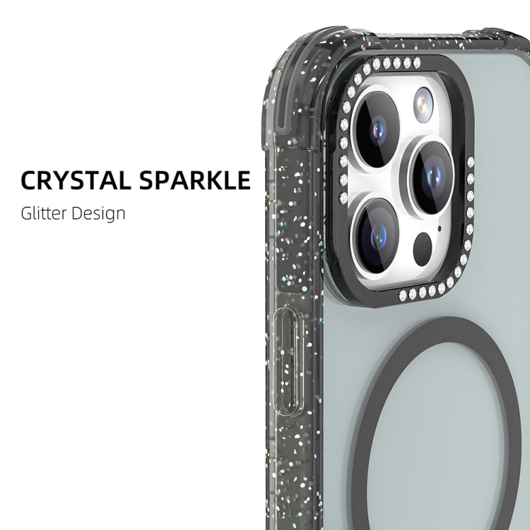 For iPhone 16 Pro Mutural Blink Series Glitter Edge MagSafe Magnetic Phone Case