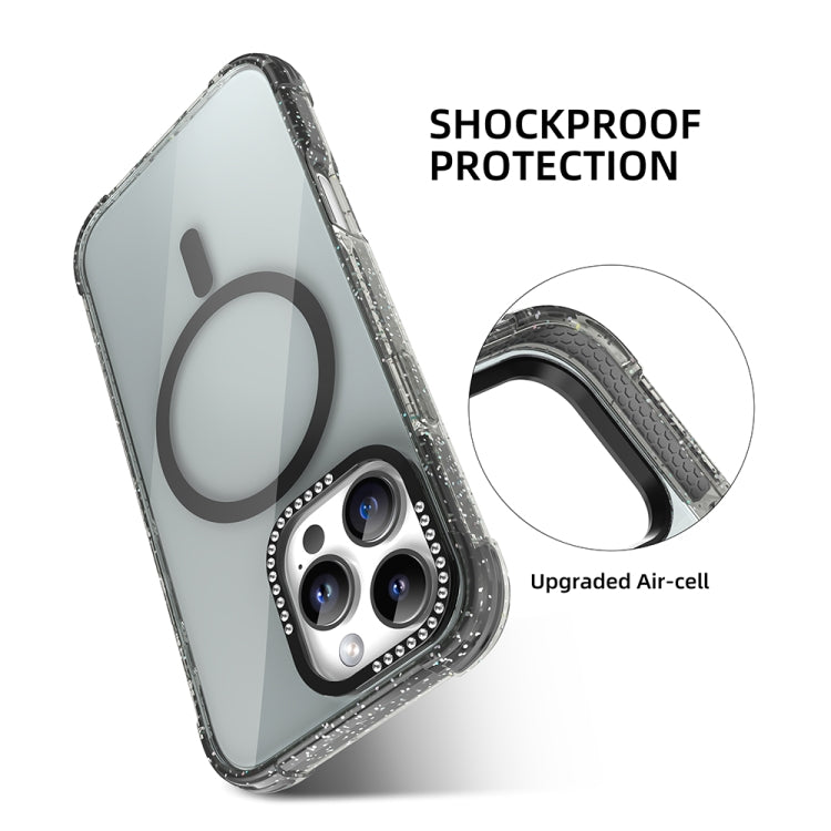 For iPhone 16 Mutural Blink Series Glitter Edge MagSafe Magnetic Phone Case