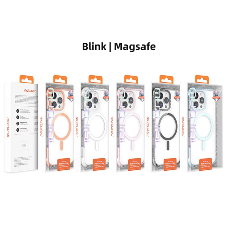 For iPhone 16 Mutural Blink Series Glitter Edge MagSafe Magnetic Phone Case