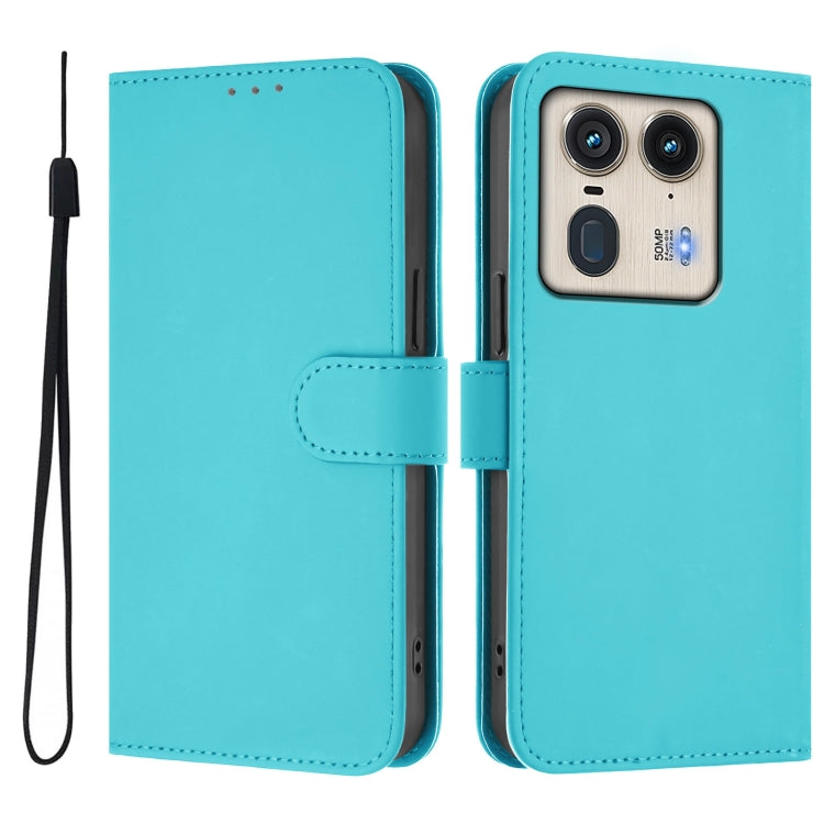 For Motorola Edge 50 Ultra / X50 Ultra Skin Feel Solid Color Leather Phone Case with Lanyard