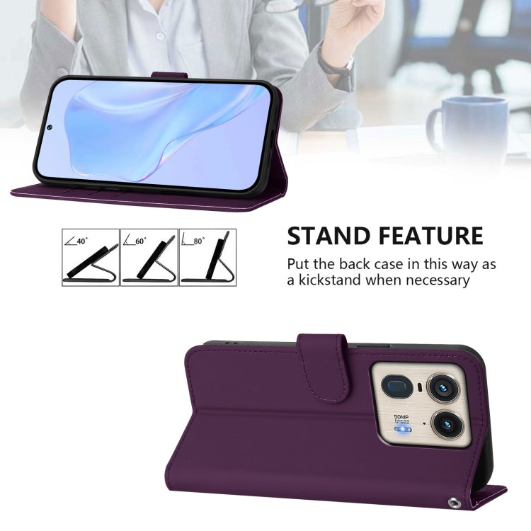 For Motorola Edge 50 Ultra / X50 Ultra Skin Feel Solid Color Leather Phone Case with Lanyard