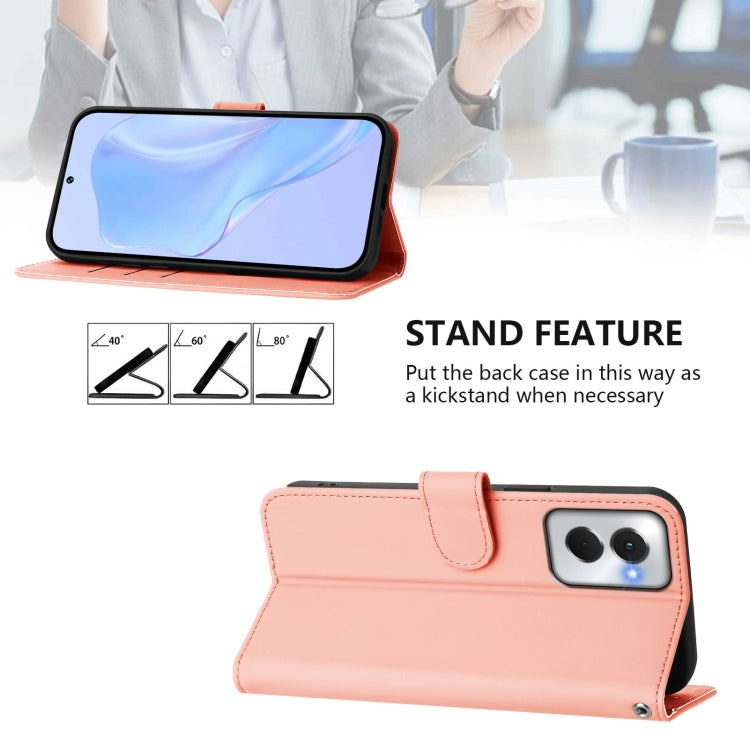 For Motorola Moto G Power 5G 2024 Skin Feel Solid Color Leather Phone Case with Lanyard