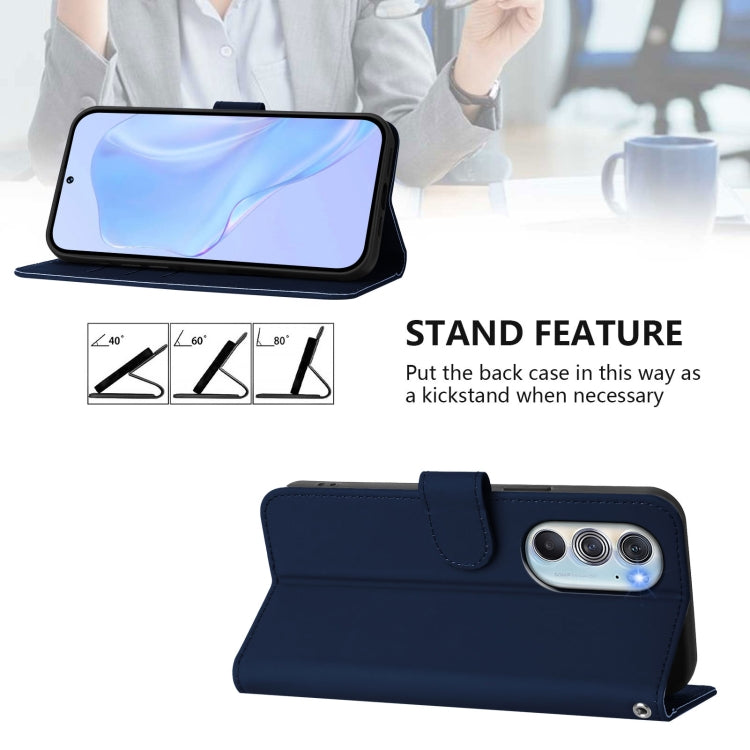 For Motorola Edge X30 5G / 30 Pro Skin Feel Solid Color Leather Phone Case with Lanyard