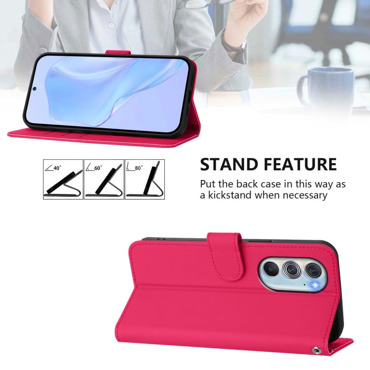 For Motorola Edge X30 5G / 30 Pro Skin Feel Solid Color Leather Phone Case with Lanyard