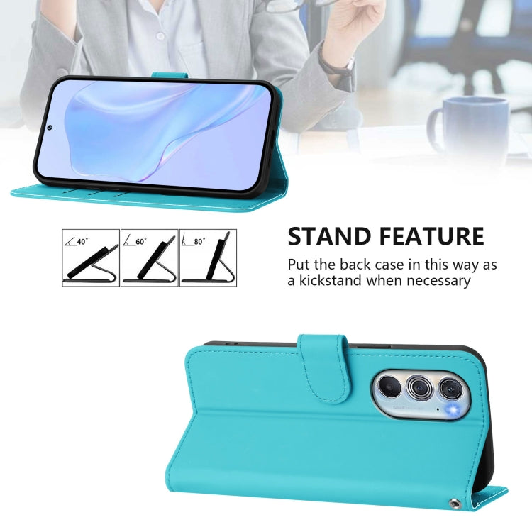 For Motorola Edge X30 5G / 30 Pro Skin Feel Solid Color Leather Phone Case with Lanyard