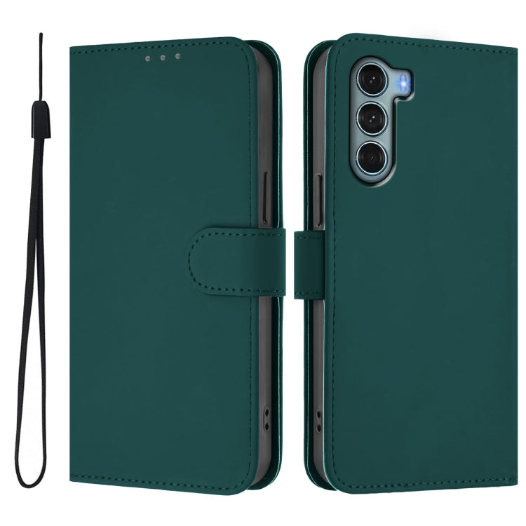 For Motorola Edge S30 / Moto G200 5G Skin Feel Solid Color Leather Phone Case with Lanyard