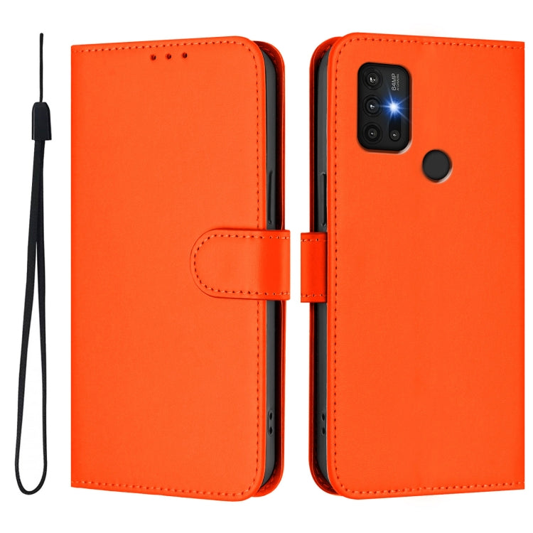 For Motorola Moto G30 / G10 / G20 Skin Feel Solid Color Leather Phone Case with Lanyard