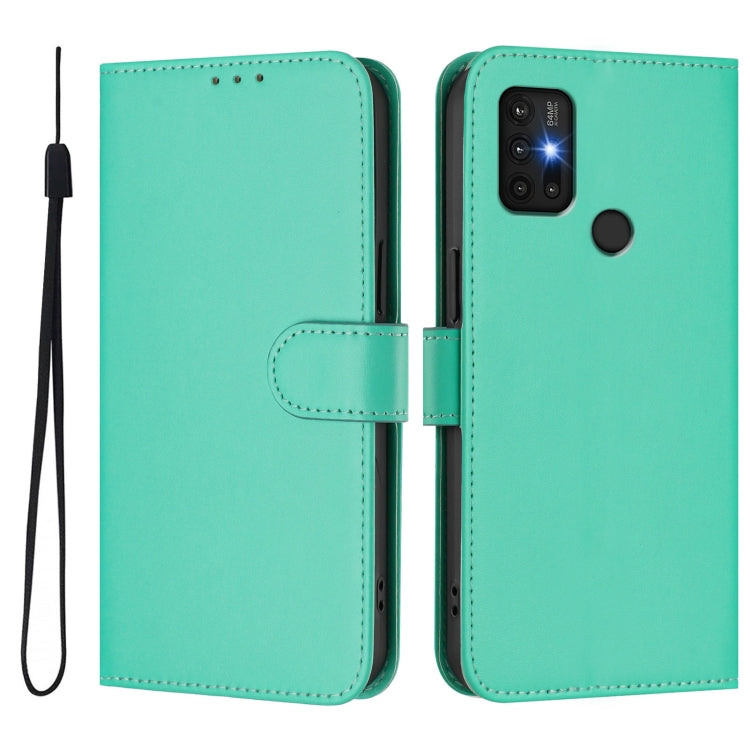 For Motorola Moto G30 / G10 / G20 Skin Feel Solid Color Leather Phone Case with Lanyard