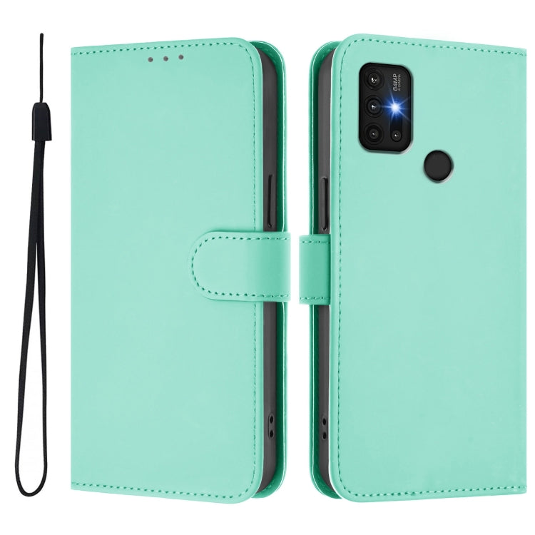 For Motorola Moto G30 / G10 / G20 Skin Feel Solid Color Leather Phone Case with Lanyard