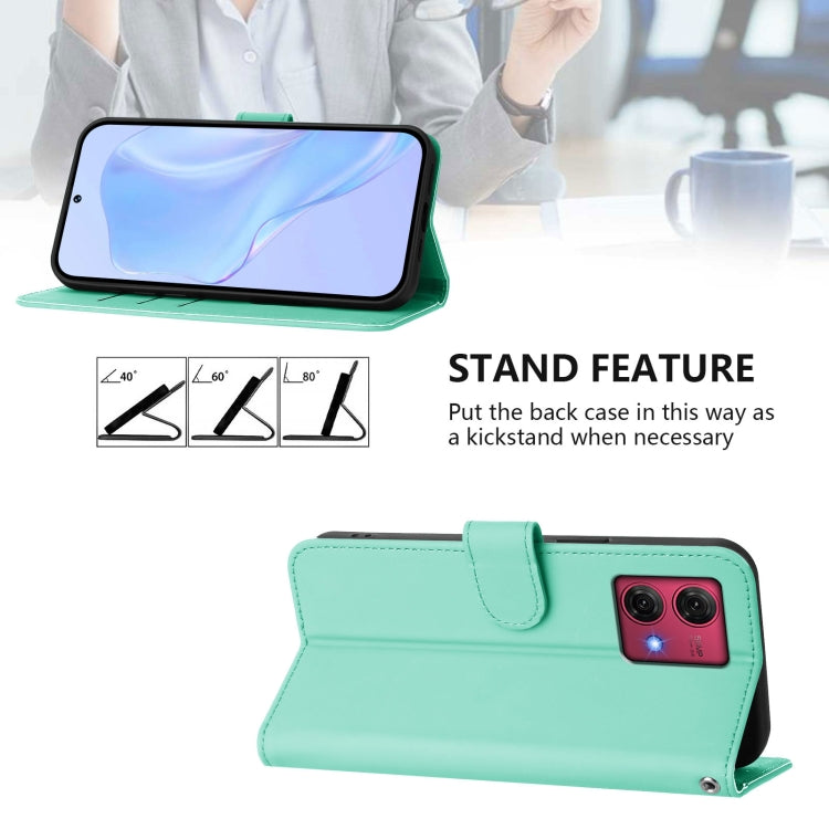 For Motorola Moto G84 5G Skin Feel Solid Color Leather Phone Case with Lanyard