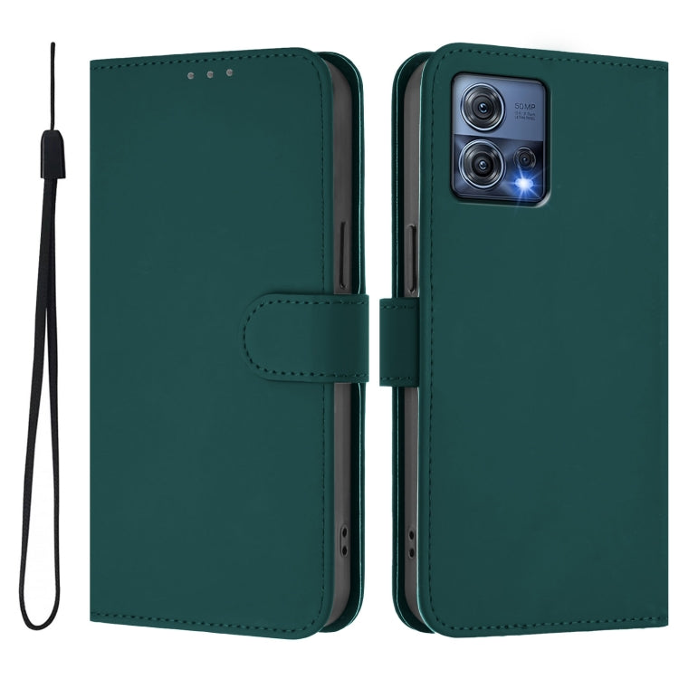 For Motorola Moto S30 Pro 5G Skin Feel Solid Color Leather Phone Case with Lanyard