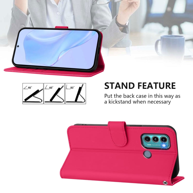 For Motorola Moto G60 / G40 Fusion Skin Feel Solid Color Leather Phone Case with Lanyard