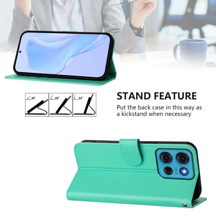 For Motorola Moto G75 5G Skin Feel Solid Color Leather Phone Case with Lanyard