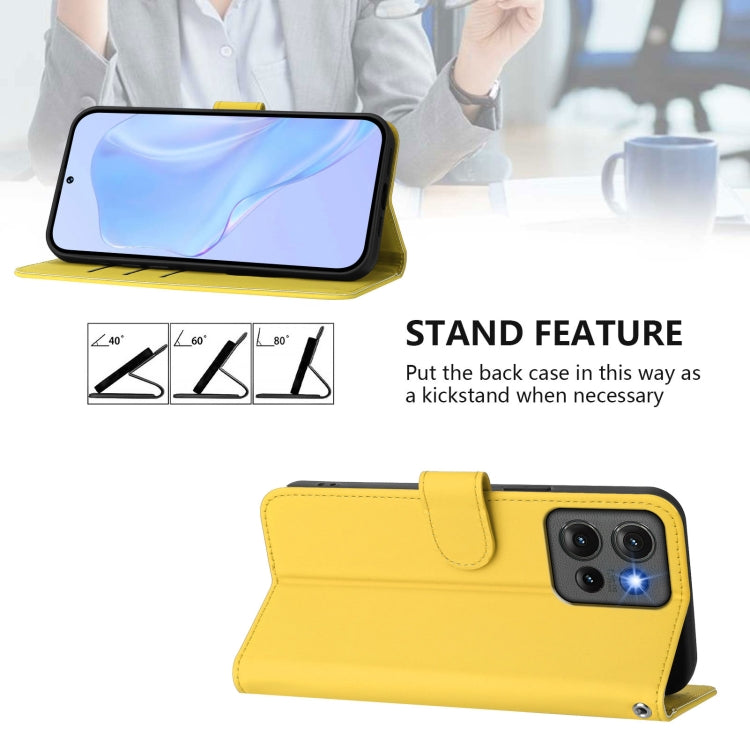 For Motorola Edge 50 5G Global Skin Feel Solid Color Leather Phone Case with Lanyard