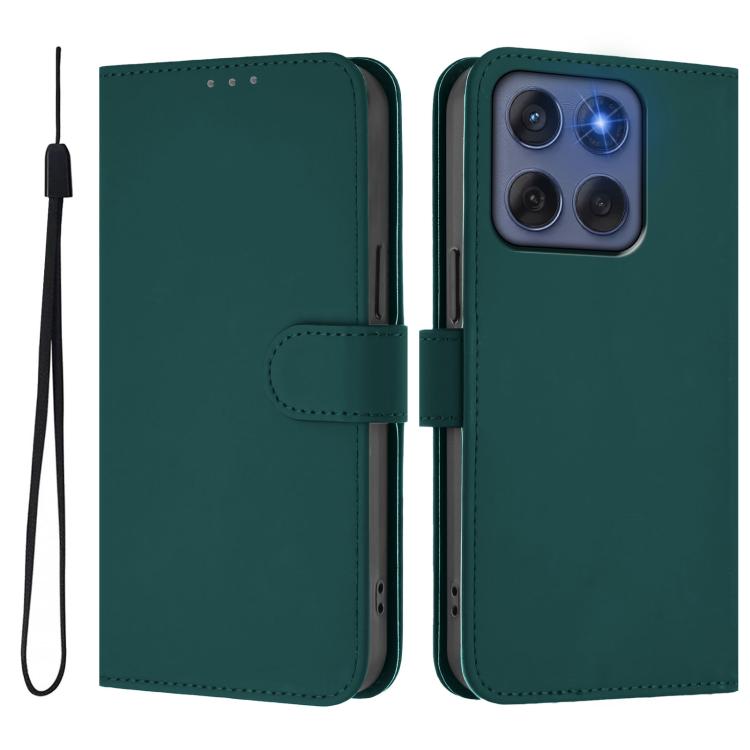 For Motorola Edge 60 Fusion Skin Feel Solid Color Leather Phone Case with Lanyard