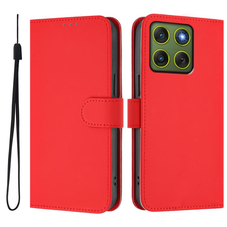 For Motorola Edge 70 5G / X70 Air 5G Skin Feel Solid Color Leather Phone Case with Lanyard