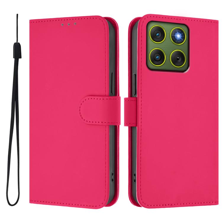 For Motorola Edge 70 5G / X70 Air 5G Skin Feel Solid Color Leather Phone Case with Lanyard