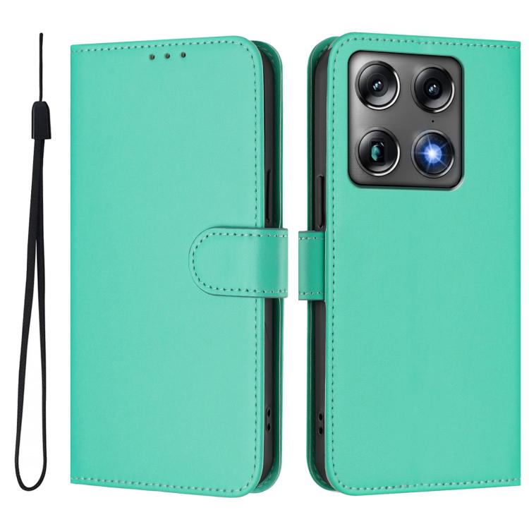 For Motorola Moto X70 Air Pro 5G Skin Feel Solid Color Leather Phone Case with Lanyard