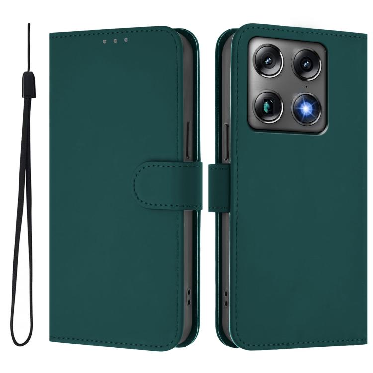 For Motorola Moto X70 Air Pro 5G Skin Feel Solid Color Leather Phone Case with Lanyard