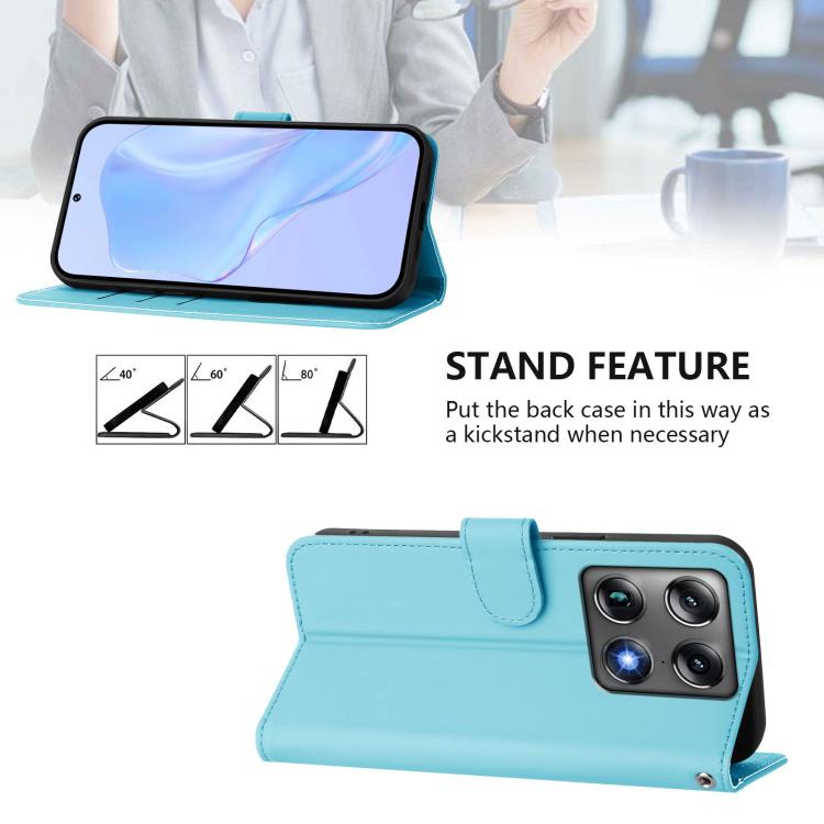 For Motorola Moto X70 Air Pro 5G Skin Feel Solid Color Leather Phone Case with Lanyard
