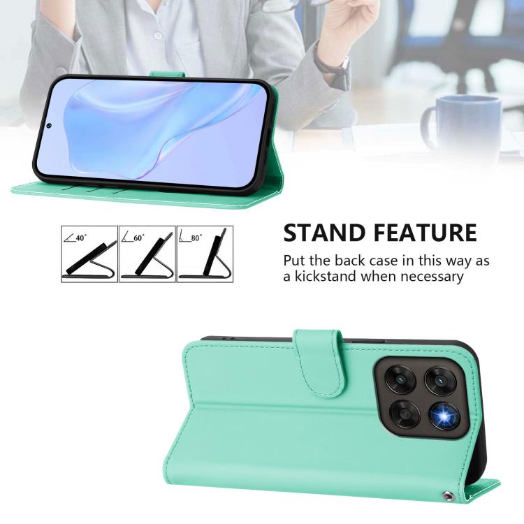 For Motorola Moto G87 5G/G77 5G Skin Feel Solid Color Leather Phone Case with Lanyard