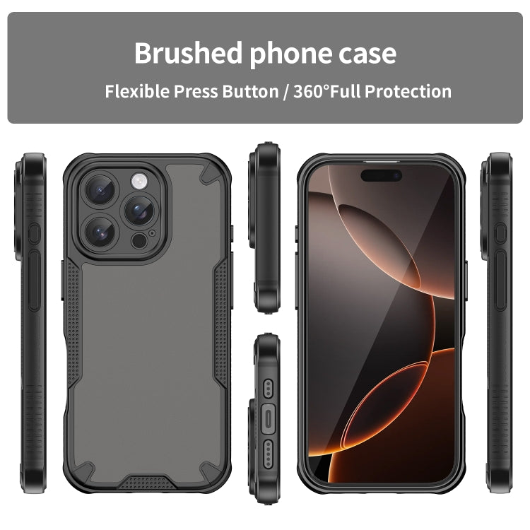 For iPhone 16 Pro Armor Glaze PC Hybrid TPU Phone Case