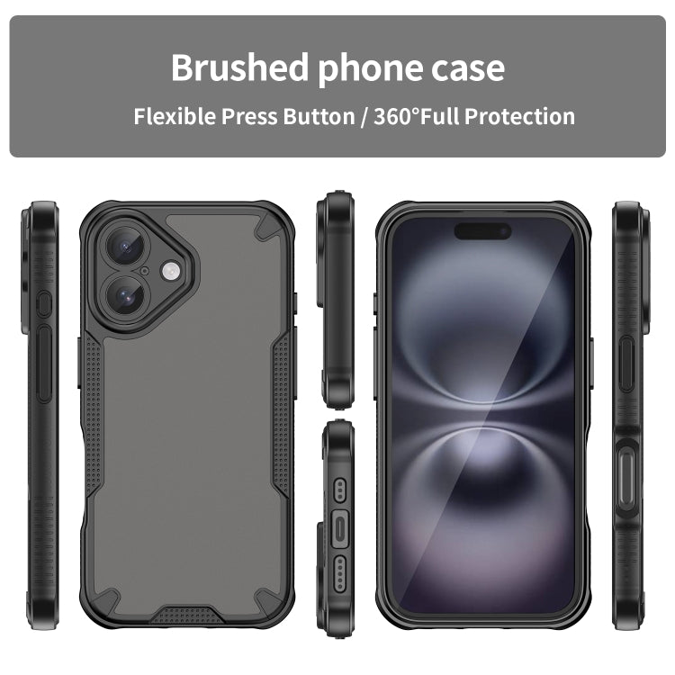 For iPhone 16 Plus Armor Glaze PC Hybrid TPU Phone Case