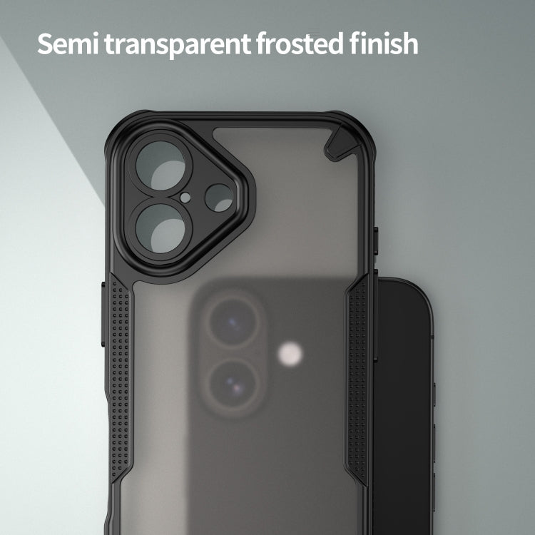 For iPhone 16 Plus Armor Glaze PC Hybrid TPU Phone Case