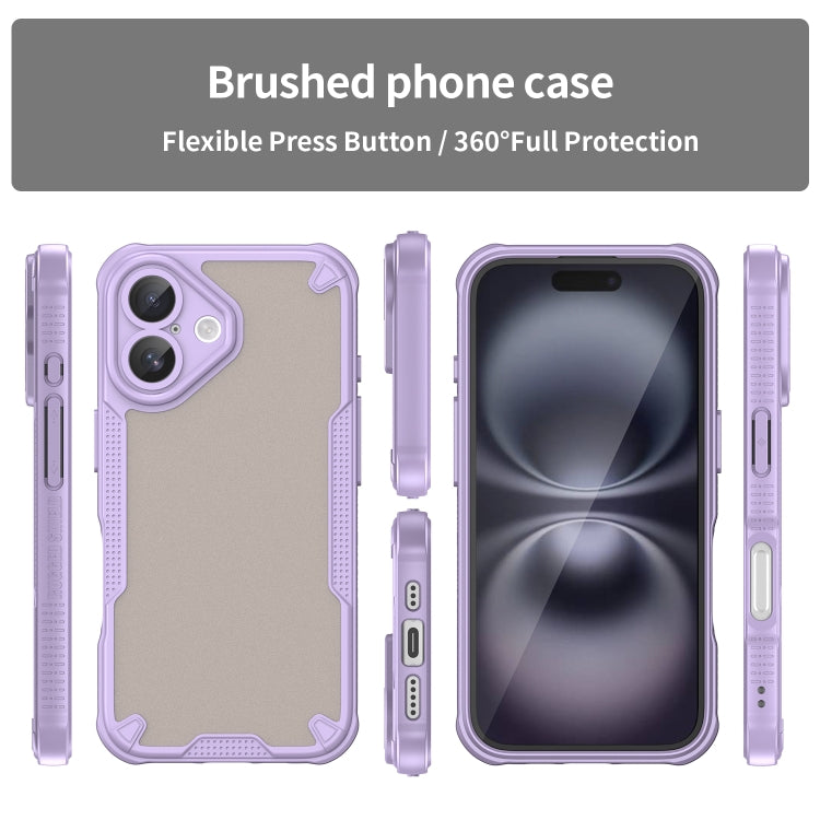 For iPhone 16 Plus Armor Glaze PC Hybrid TPU Phone Case