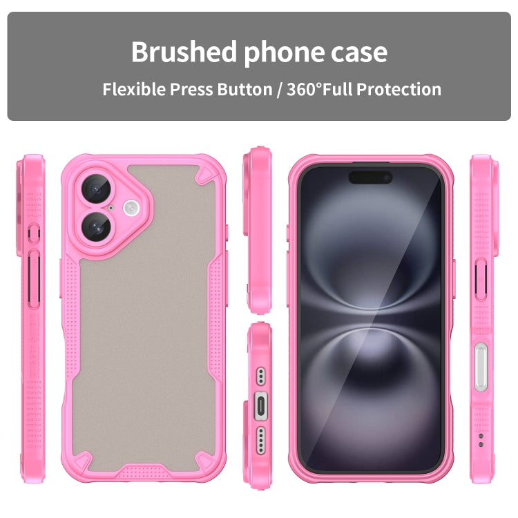 For iPhone 16 Armor Glaze PC Hybrid TPU Phone Case