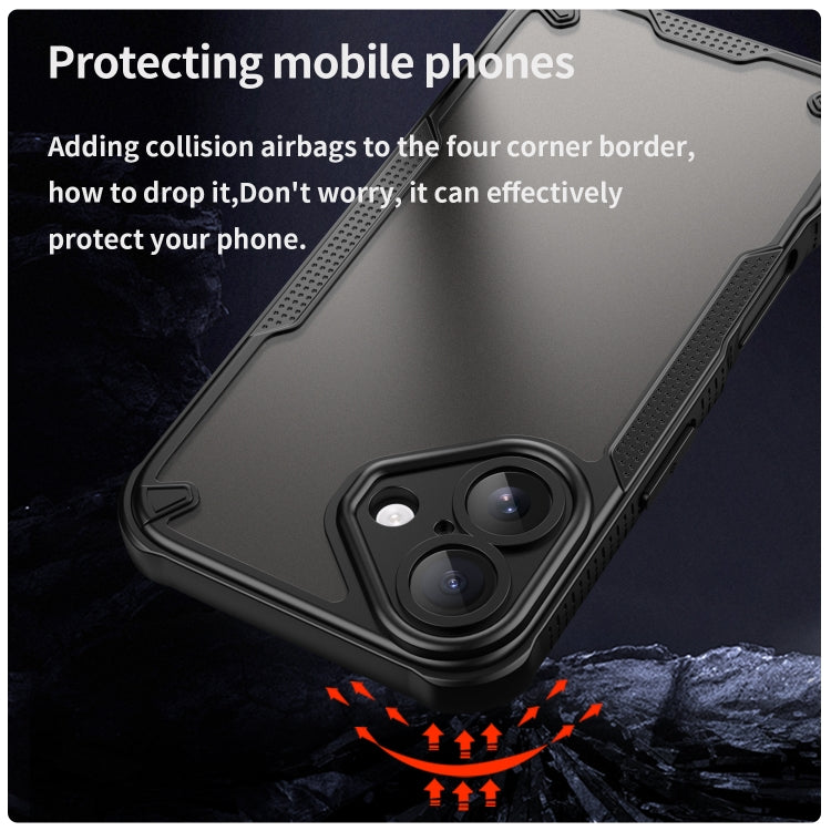 For iPhone 16 Armor Glaze PC Hybrid TPU Phone Case