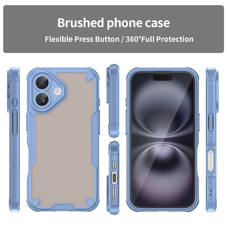 For iPhone 16 Armor Glaze PC Hybrid TPU Phone Case