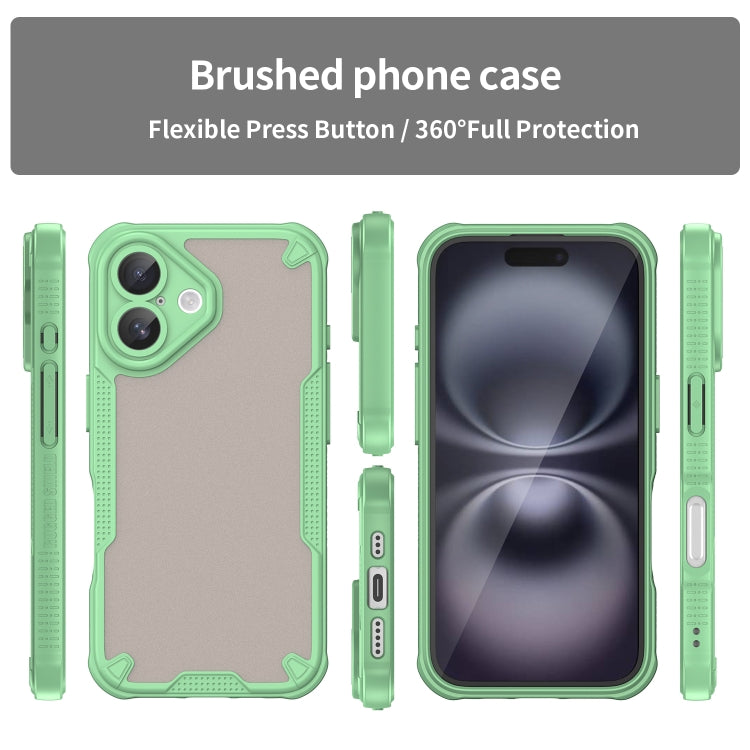 For iPhone 16 Armor Glaze PC Hybrid TPU Phone Case