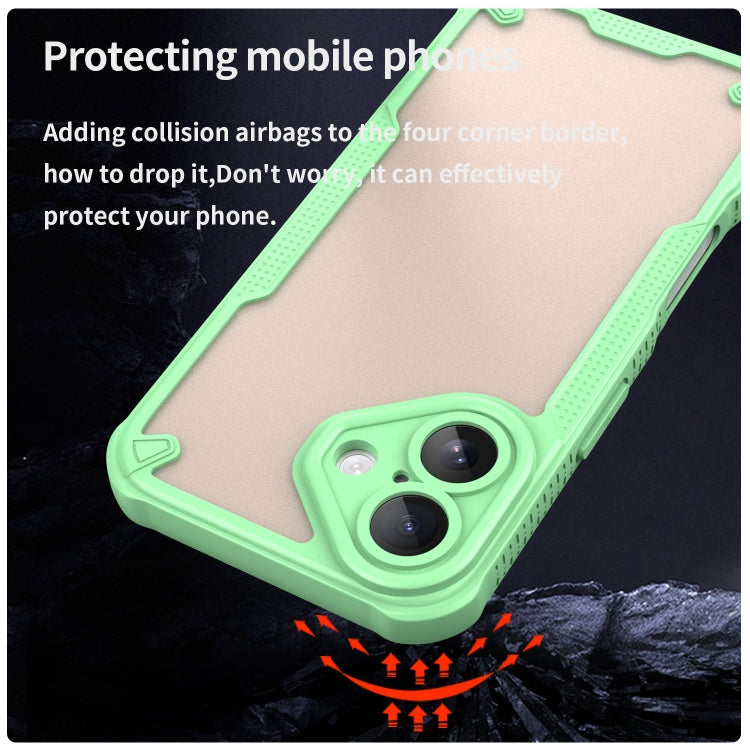 For iPhone 16 Armor Glaze PC Hybrid TPU Phone Case