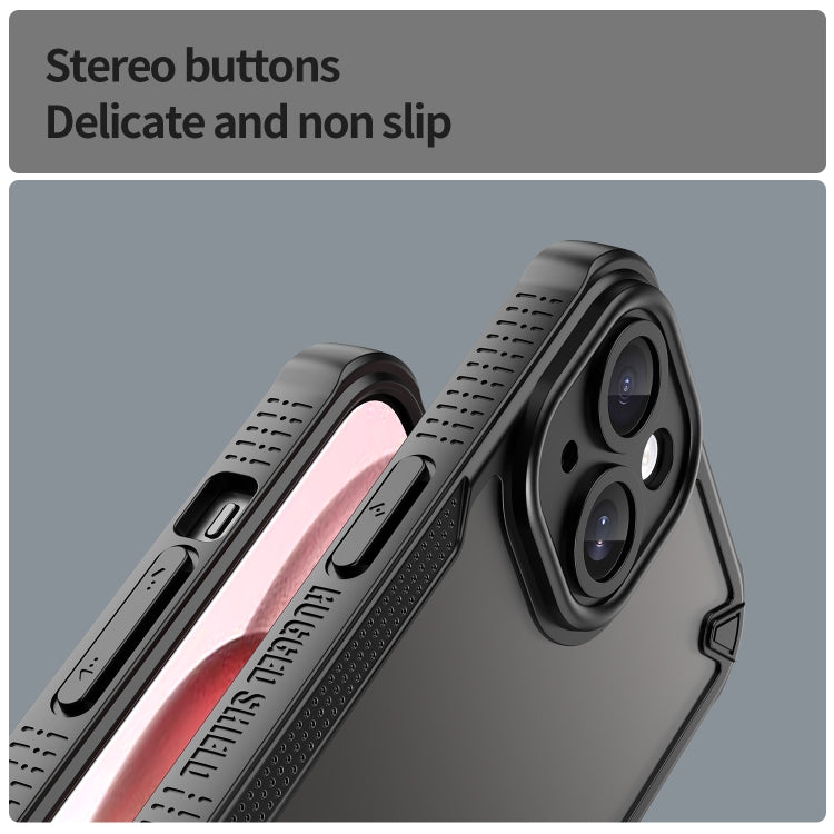 For iPhone 15 Plus Armor Glaze PC Hybrid TPU Phone Case