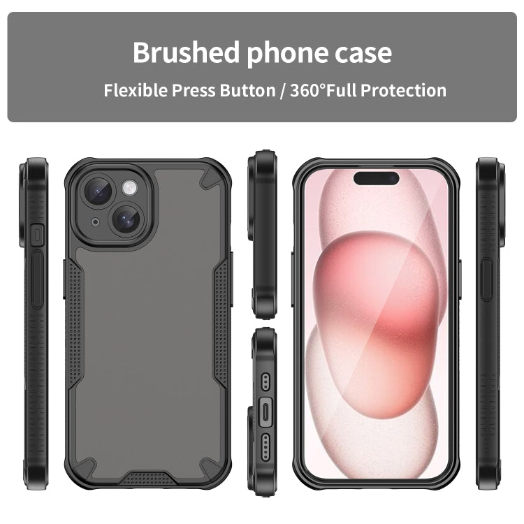 For iPhone 15 Armor Glaze PC Hybrid TPU Phone Case